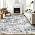 8x10 Area Rugs Living Room: Washable Large Abstract Neutral Modern Soft Rugs by LOONGRUG