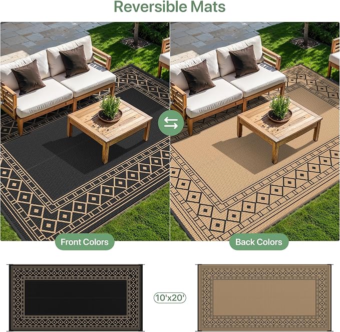 GENIMO Outdoor Rug Waterproof for Patio Decor, Outside Area Mat for Rv - Image 5