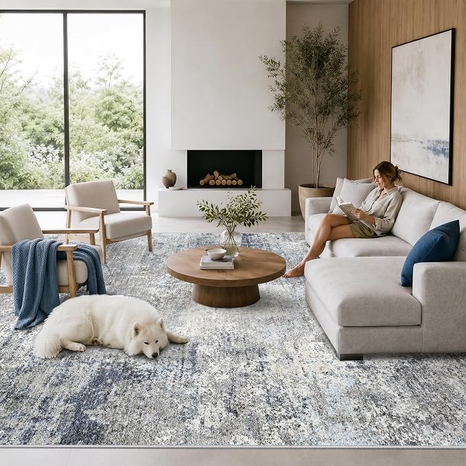 Large Area Rug Living Room 12x15 – Modern Neutral Abstract Washable Oversized - Image 2