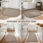 PURRUGS Dirt Trapping Door Mat Half Round 24" x 35.5", Non-Slip Machine - Image 9