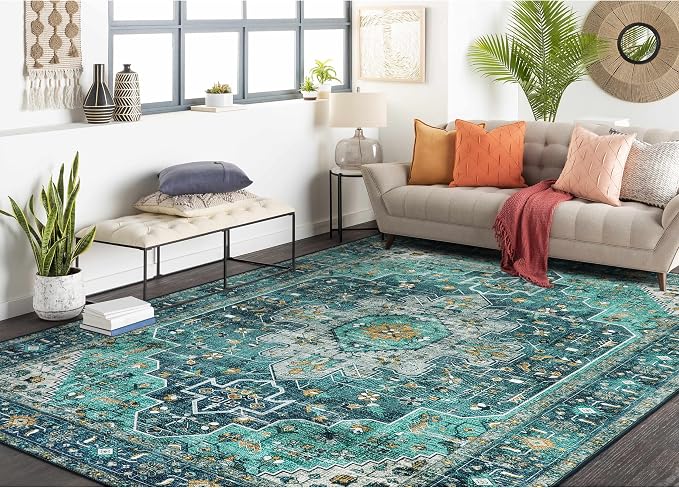 Moynesa Ultra-Thin Washable Vintage Area Rug by Moynesa