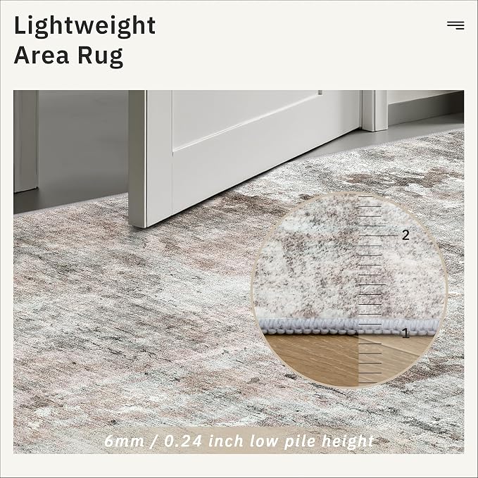 Soalmost 9x12 Area Rugs for Living Room, Non Slip Machine Washable Vintage Rugs - Image 7