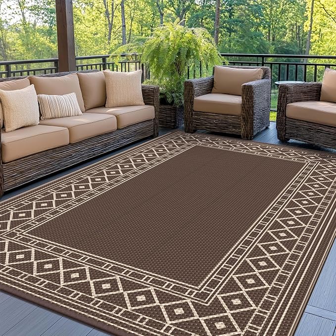 GENIMO Outdoor Rug Waterproof for Patio Decor, Outside Area Mat for Rv by GENIMO