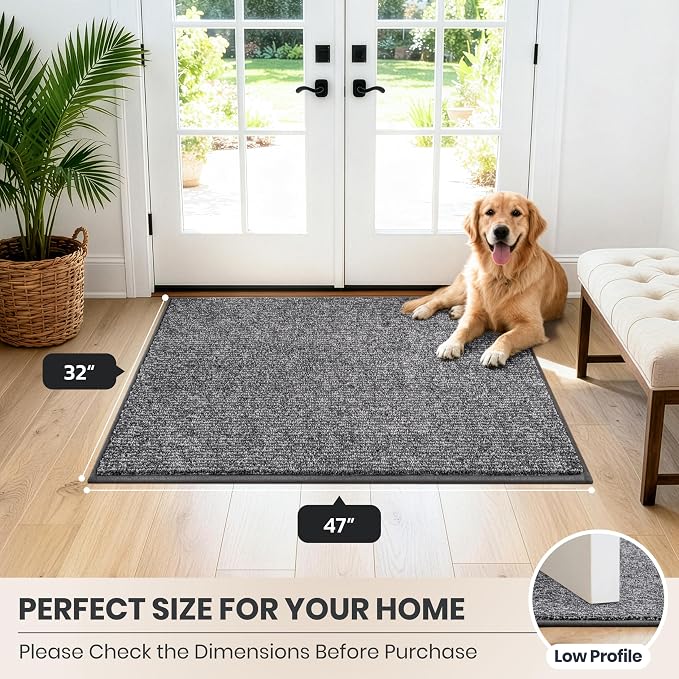 PURRUGS Dirt Trapping Door Mat 32" x 47", Non-Slip Machine Washable Entry Rug - Image 8