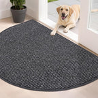 BEQHAUSE Dirt Trapper Door Mat 32" x 48" Half Circle Non-Slip Washable Doormats by BEQHAUSE