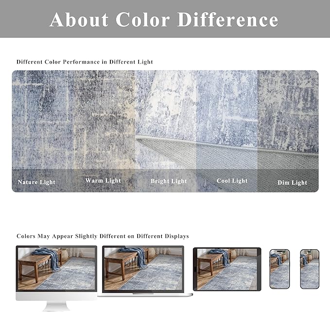 Washable 2x4 Kitchen Area Rugs: Abstract Stain-Resistant Sink Rug Non-Slip - Image 8