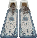 Hompet Cat Litter Mat 2 Pack, 18x54 Large Machine Washable Trapping Mats by Hompet