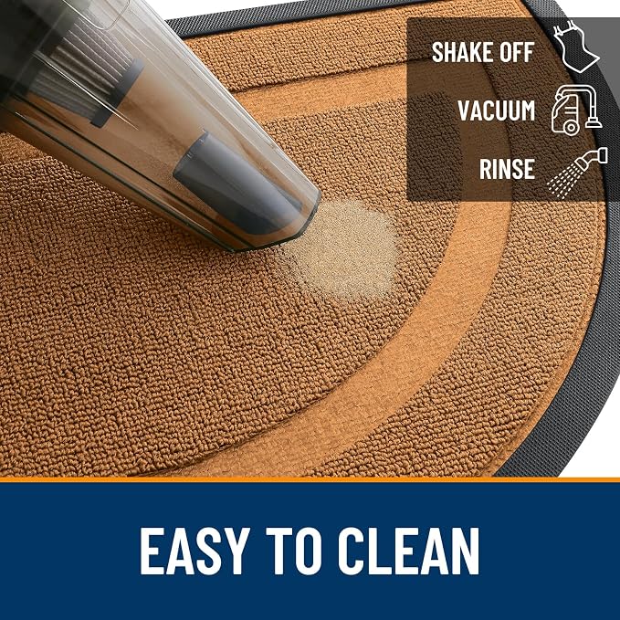OLANLY Half Circle Door Mat Indoor Outdoor Entrance Welcome, Waterproof - Image 5