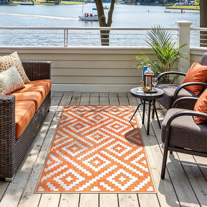 GENIMO Outdoor Rug for Patio Clearance, Waterproof Reversible Fall Doormat - Image 6