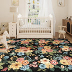 DUKINO 8x10 Area Rug, Floral Washable Rugs - Image 7
