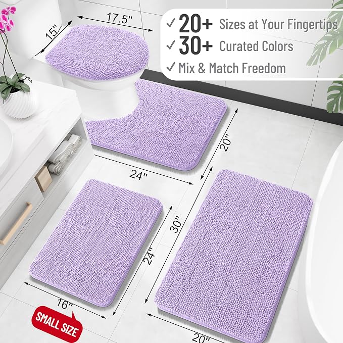 OLANLY Large Bathroom Rugs 40x24, Extra Soft Absorbent Chenille Bath Rugs - Image 2