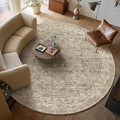 6ft Washable Round Rugs for Bedroom: Circle Living Room Rug Vintage Non Slip by palohom