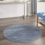 Nourison Home Nourison Essentials Blue Grey 4' x Round Area Rug by NourisonHome