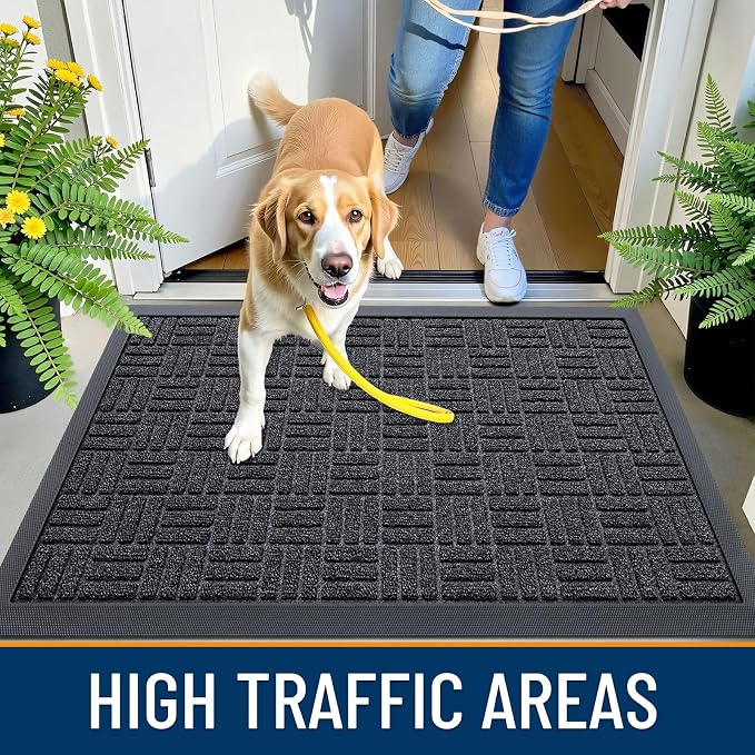 OLANLY Front Door Mat Outside Entrance 47x17, Heavy Duty Sturdy Natural Rubber - Image 5