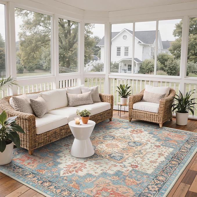GENIMO Outdoor & Indoor Area Rug 9'x12', Waterproof, Non-Shedding, Easy Cleaning - Image 3