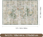 befbee 9x12 Area Rug, Ultra-Thin Washable Rugs - Image 2