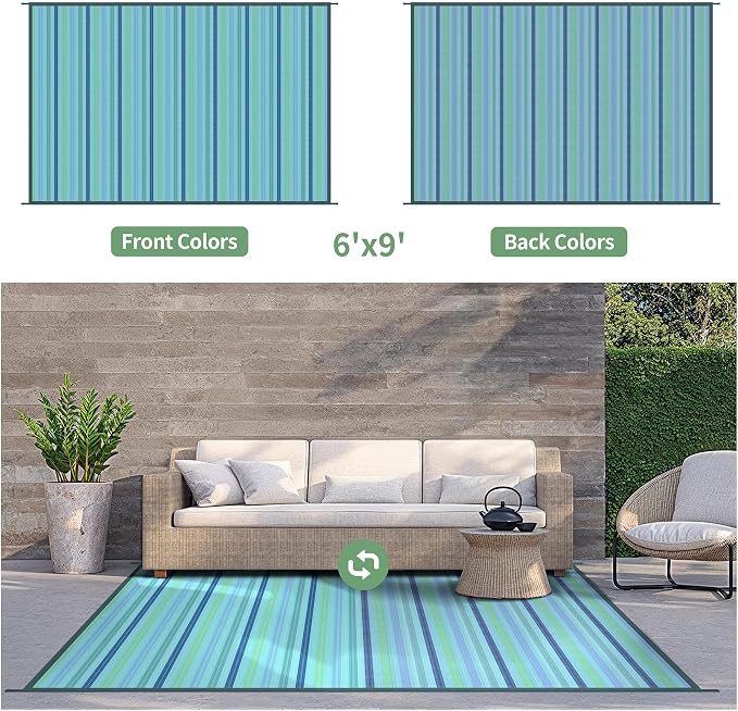 GENIMO Outdoor Rug for Patio Clearance, Lightweight Waterproof RV Camping Mat - Image 5