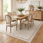GarveeHome Scalloped Beige Washable Rugs 10x13 Rug - Image 3