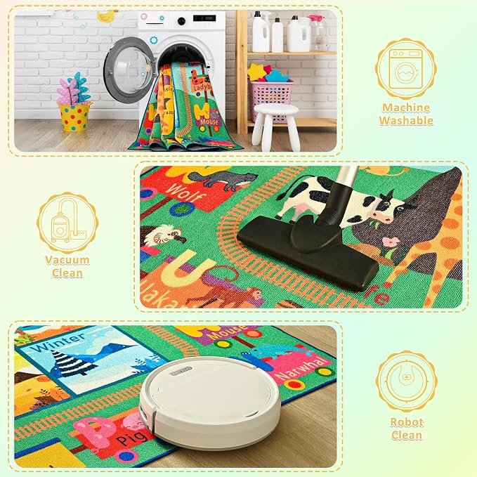 Maxsoft Kids Rug for Playroom, Educational 5x7 Play Mat for Classroom, Washable - Image 8