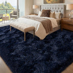 Navy Blue Rug for Living Room, 8x10 Large Fluffy Rugs for Bedroom, Soft Carpet - Image 2