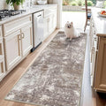 3x8 Non-Slip Washable Hallway Runner Rug – Abstract Modern Neutral Wide Carpet by BYYVOORugsforYourHome
