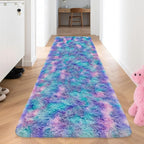 Purple Rainbow Rug for Girls Bedroom Bedside Runner 3x10 Ft, Soft Fluffy Rugs - Image 3