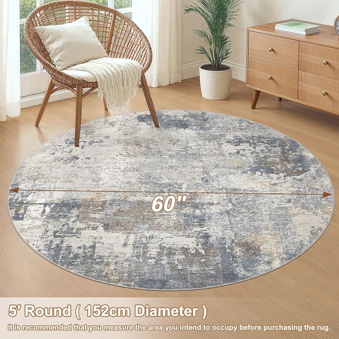 UERMEI 5ft Round Area Rug Living Room Rugs - Image 10