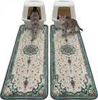 Hompet Cat Litter Mat 2 Pack, 20x60 Large Machine Washable Trapping Mats by Hompet