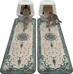Hompet Cat Litter Mat 2 Pack, 18x54 Large Machine Washable Trapping Mats by Hompet