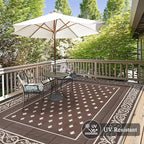 Pauwer Waterproof Outdoor Rug 8x10, Reversible Plastic Straw Patio Camping Rug - Image 4