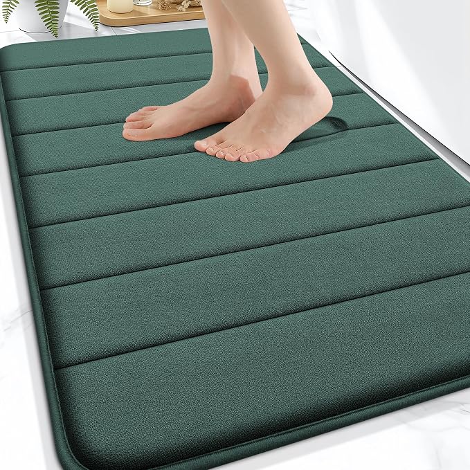 OLANLY Memory Foam Bath Mat 34x21, Super Soft Absorbent Bathroom Rugs, Quick Dry by OLANLY
