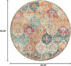 Lahome Moroccan Washable Round Area Rug, Round Rug 5ft Soft Non-Slip, - Image 2