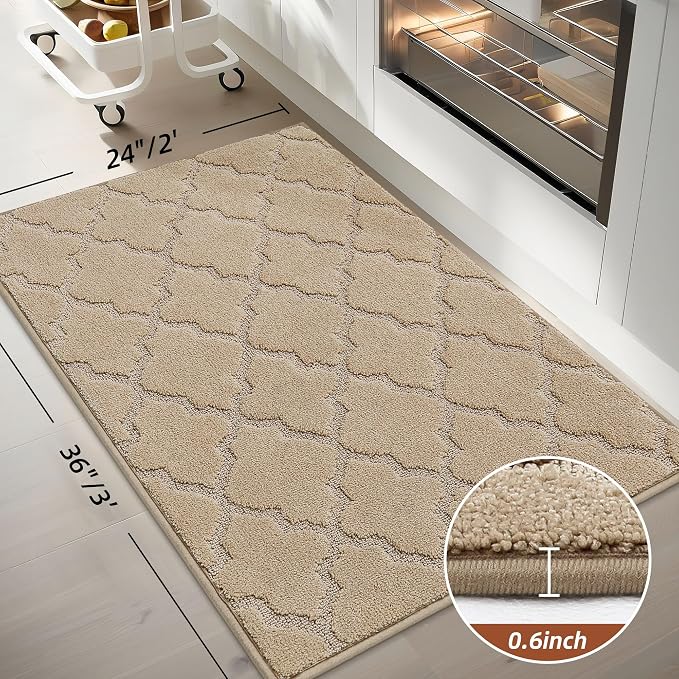 COSY HOMEER Kitchen Rugs 24"x36" Non-Slip Washable Kitchen Mats - Image 2