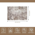 5x8 Washable Living Room Area Rug Modern Neutral Abstract Rug - Image 2