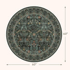 5ft Round Rug for Reading Corner Small Living Room, Soft Ultra Thin Non Slip - Image 2