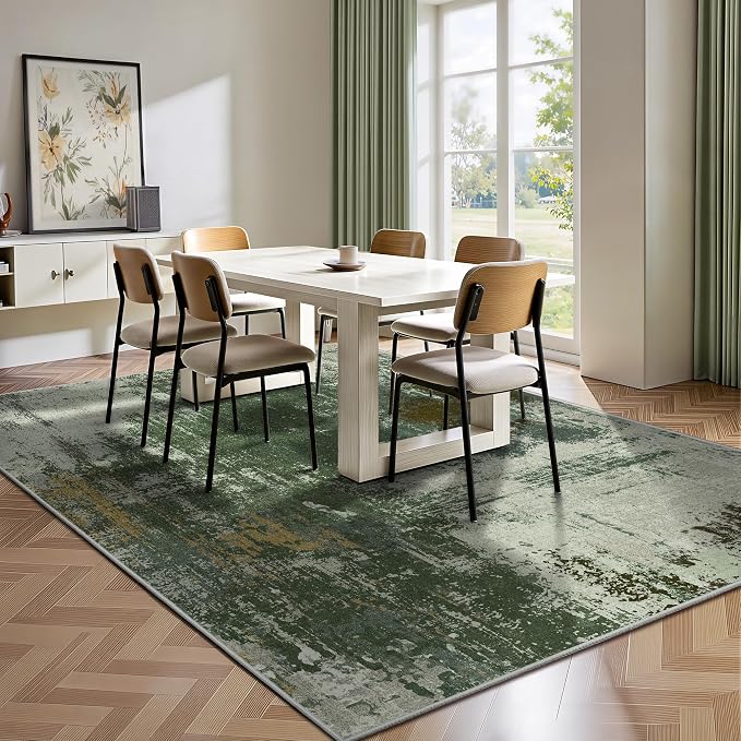 5x7 Area Rugs - Modern Abstract Washable Rug, Ultra Soft Non Slip Low Pile - Image 4