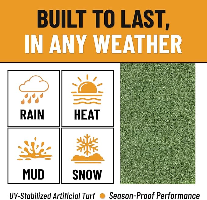 Ottomanson Artificial Grass Turf Runner Pro 31" x 22', Fake Grass Rug - Image 5