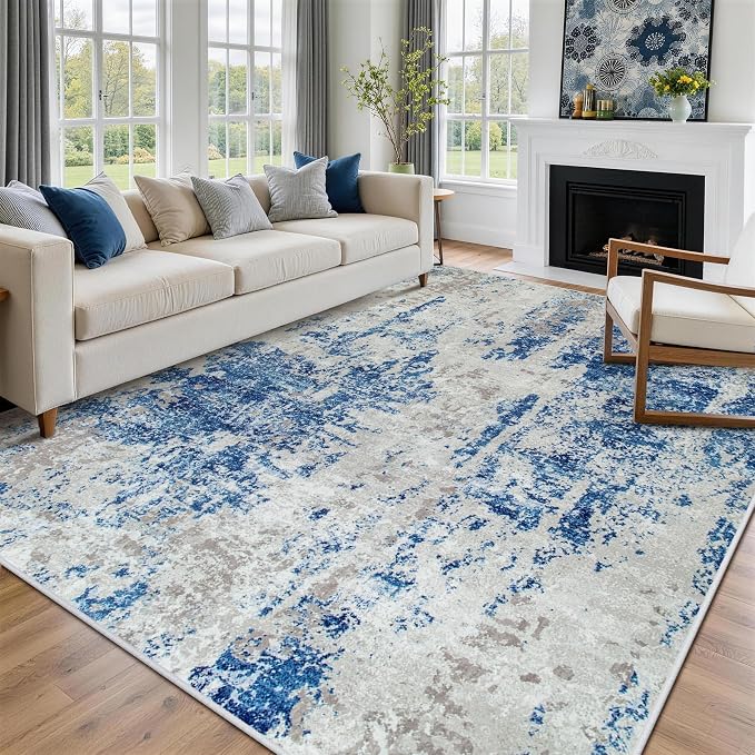 8x10 Area Rugs for Living Room Rug Washable: Abstract Large Rug for Dining Room - Image 8