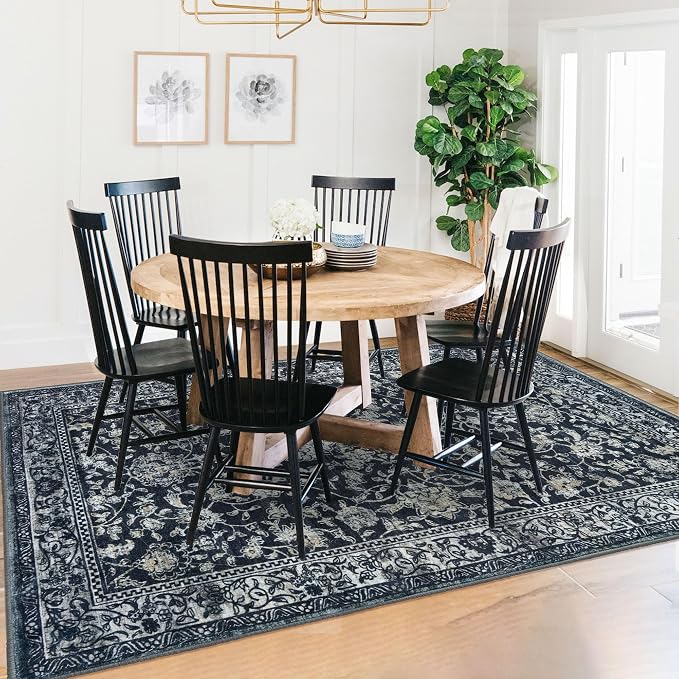 KILOCOCO Area Rug 5x7 Living Room Rug Washable Printed Vintage Floral Non Slip - Image 8