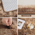 Litanika 5x8 Shag Area Rug for Living Room Bedroom, Tie-Dyed Brown High Pile - Image 5