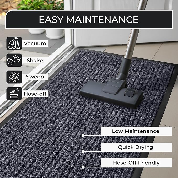 Large Door Mat 3' x 5' Grey, Heavy Duty Commercial Floor Mat, Industrial Floor - Image 3