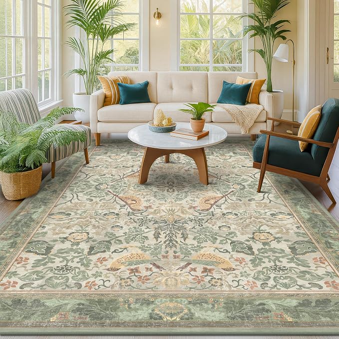 Hazo Haus Washable Living Room Rug 7x9 by HazoHaus