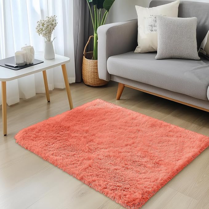 OLANLY 2x3 Machine Washable Small Bedside Rug, Soft Fluffy Shaggy Entryway - Image 3
