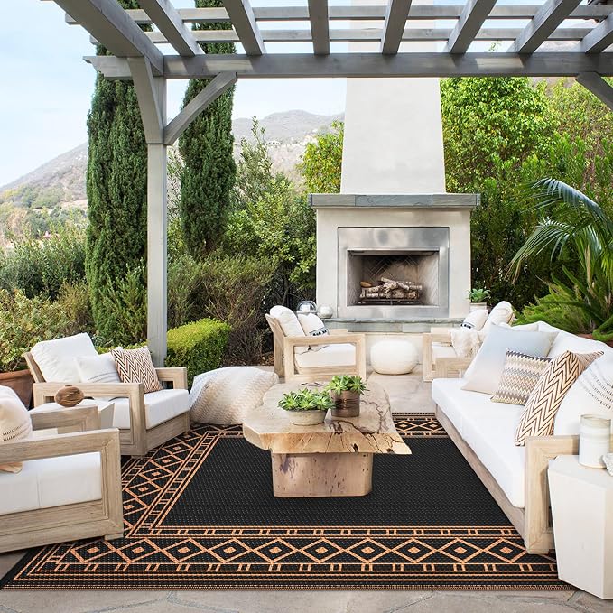 GENIMO Outdoor Rug Waterproof for Patio Decor, Outside Area Mat for Rv - Image 2
