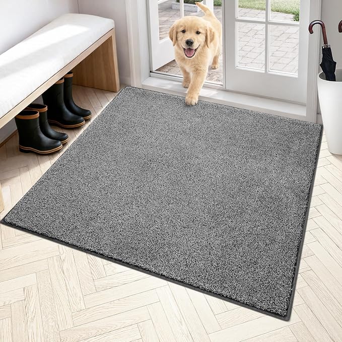 PURRUGS Dirt Trapping Door Mat 48" x 48", Non-Slip Machine Washable Entryway Rug by PURRUGS