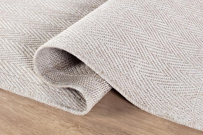 CAMILSON Easy Jute Round Rug 4ft Indoor Outdoor Off-White Color Fiber Area Rugs - Image 5