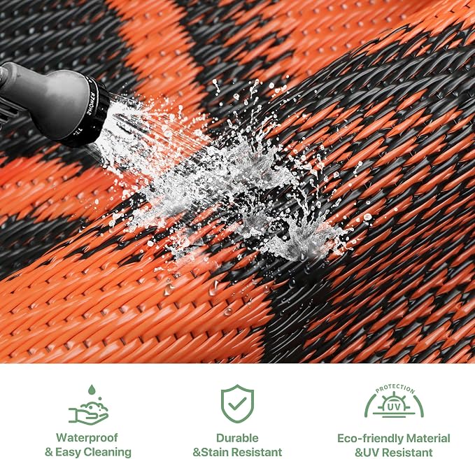 GENIMO Outdoor Rug Waterproof for Patio Decor, Large Area Rugs Mats for RV - Image 6