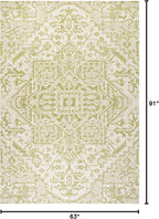 JONATHAN Y Boho Medallion Indoor Outdoor Area Rug 5X8 Cream/Green, Estrella - Image 2