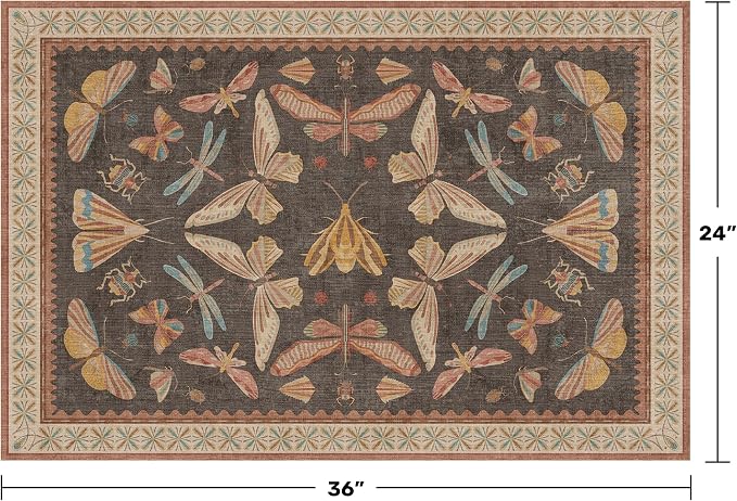 Vintage 2x3 Entry Way Rugs Indoor, Stain Resistant Washable Kitchen Rugs Non - Image 2