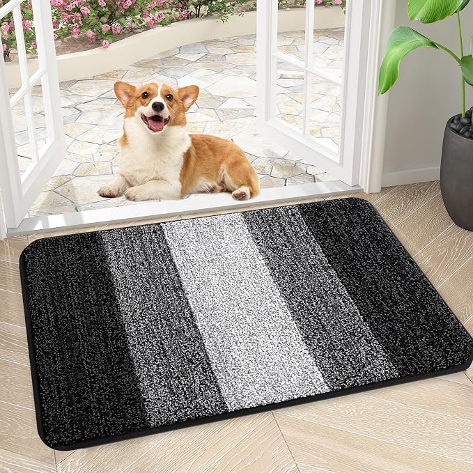 Kitinjoy Indoor Outdoor Door Mat, 30x17 Non-Slip Absorbent Dirt Trapper by Kitinjoy
